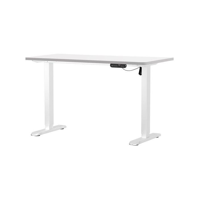 Oikiture Electric Standing Desk Single Motor 120CM White Tabletop