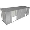 Build-a-Shed 1.5 x 6 x 2m Sliding Door Tunnel Shed With 3 Sliding Side Doors - Zinc