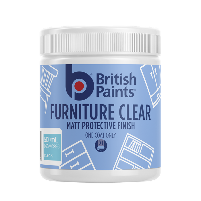 British Paints Clear Matt Protective Furniture Paint - Matte