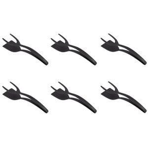 6PK Appetito Nylon 2-In-1 Spatula Tongs Home/Kitchen Cooking Utensil Black