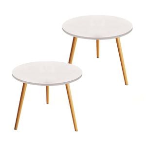 SOGA 60x60cm White Small Side Coffee Table Living Room Balcony Home DÃ©cor Style