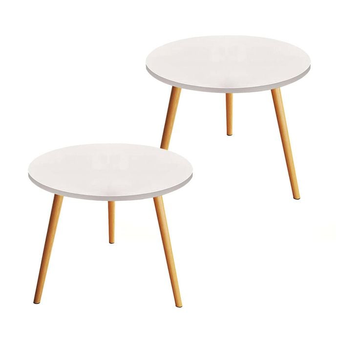 SOGA 60x60cm White Small Side Coffee Table Living Room Balcony Home DÃ©cor Style