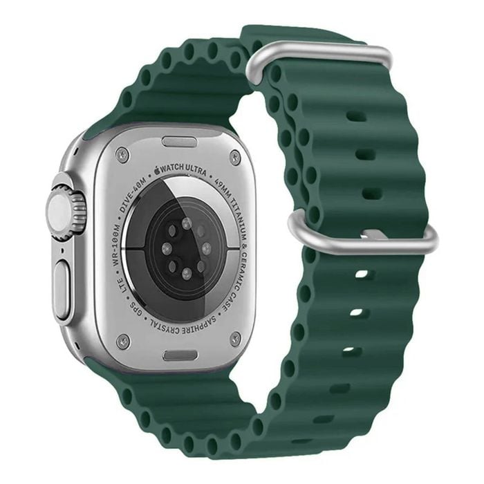 Ocean Silicone Sports Watch Band Strap - For Apple iWatch 38mm 40mm 41mm [42mm Series 10] (Green)