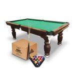 A Man & His Cave Classic 8ft Slate Pool/Billiards Table Walnut/Green Felt