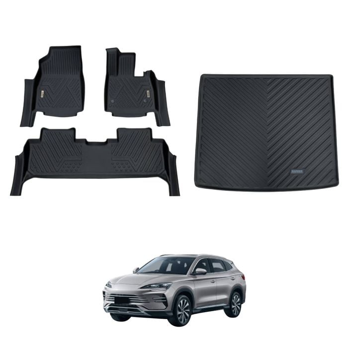 AUSGO Floor Mats & Boot Liner Set for BYD SEALION 6 2024-Onwards Car Floor Liners Cargo Mat