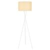 Telbix Denise Contemporary Standing Floor Lamp Light Metal Fabric White Matt Wheat
