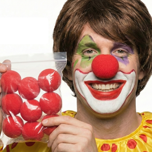 10x Soft CLOWN NOSES Costume Circus Halloween Spongy Fancy Fun Silly in Red - Red | Noses | Clowns & Circus