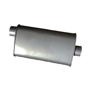 Redback 2" Performance Muffler Offset/centre - 8" X 5" Oval, 16" Long, Aluminised Steel