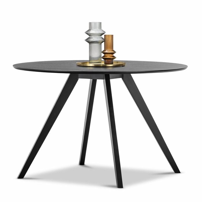 Milari Round Black Oak Dining Table