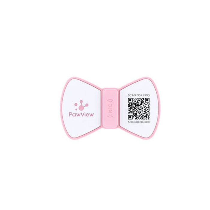 Pawview Bow Anti-loss Smart Pet Id Tag With Qr Code - Pink
