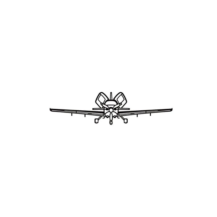 Ignite Laser Cirrus SR22T G6 - Turbocharged High-Performance Aircraft Silhouette Metal Wall Art Rustic Metal 47 inch - 120 cm