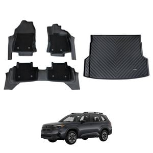 AUSGO Double-Layer Floor Mats & Boot Liner Set for Subaru Forester Petrol 2025-Onwards Car Floor Liners Cargo Mat