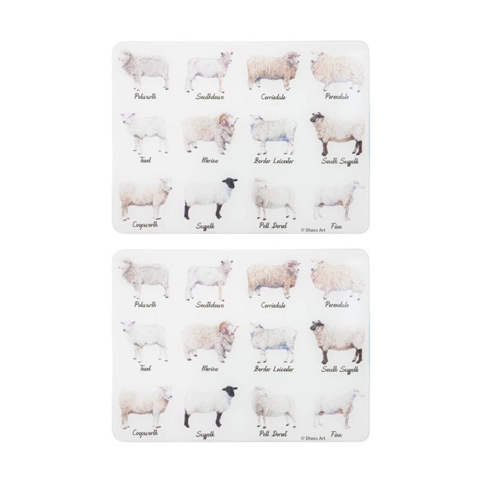 2x Ashdene Best In Breed Farm Surface Protector Placemat Sheep Animal Art