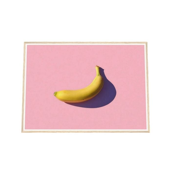 Galrie Stunning Minimal Banana Fine Art Print for Modern Decor, Wood Frame, A3 30 x 42cm (12 x 16inch)