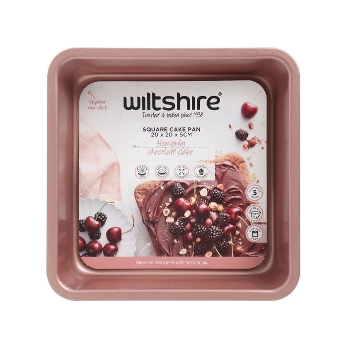 Wiltshire Rose Gold Non Stick Square Cake Pan 20cm