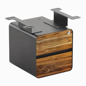 Desky Minimal Under Desk Cabinet Space Grey Frame