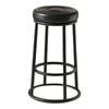 Familand 1x Bar Stools, Black Faux Leather Upholstered Barstools,with Footrest