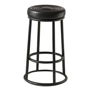 Familand 1x Bar Stools, Black Faux Leather Upholstered Barstools,with Footrest