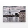 A Large Ship Docked By a Building  Print 100% Australian Made 120 x 90cm  (Stretched)