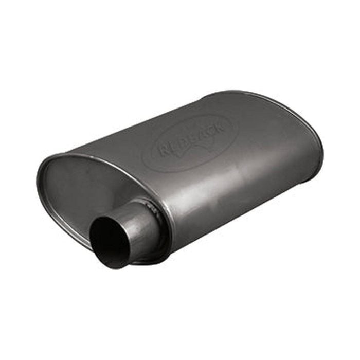 Redback 3" Performance Muffler Offset/centre - 11" X 6" Oval, 16" Long, Aluminised Steel