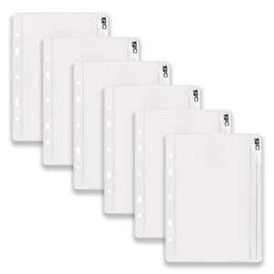 6pc Colourhide Bindermate A5 Pencil Case Insert Organiser For Binders Clear