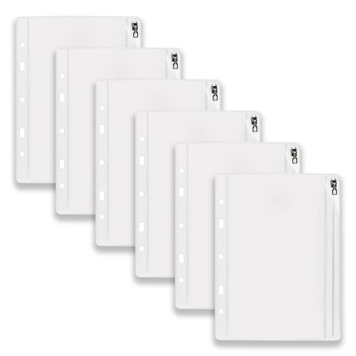 6pc Colourhide Bindermate A5 Pencil Case Insert Organiser For Binders Clear