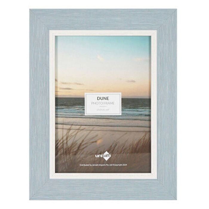Unigift Dune Glass Home Decor Picture Photo Frame 15x20cm Blue & White