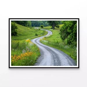 Road with Flowers & Trees  Print 100% Australian Made 90x60cm  (Poster)