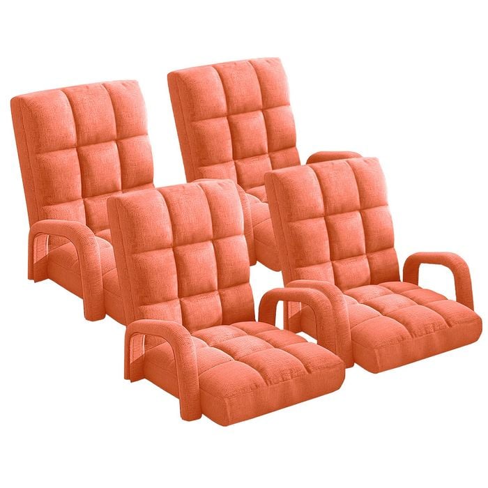 SOGA 4X Orange Recliner Chair with Armrest