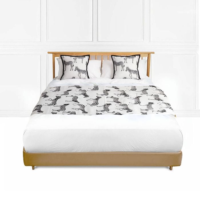 SOGA 1.8m Light Luxury Zebra Vintage Bed Runner Set of 3