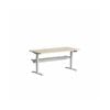 Olg Klass White Frame Nordic Maple Top With Cable Management Scallop Height Adjustable Desk L1500mm X W750mm