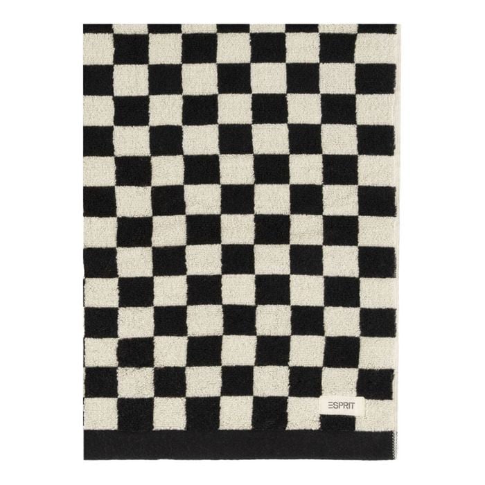 Esprit 550GSM Zenith Bathroom Cotton Bath Towel Checkered Onyx Black