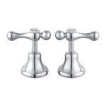Shaw & Mason Chrome 1/4 Turn Lever Basin Top Assembly - Pair