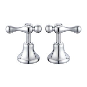 Shaw & Mason Chrome 1/4 Turn Lever Basin Top Assembly - Pair