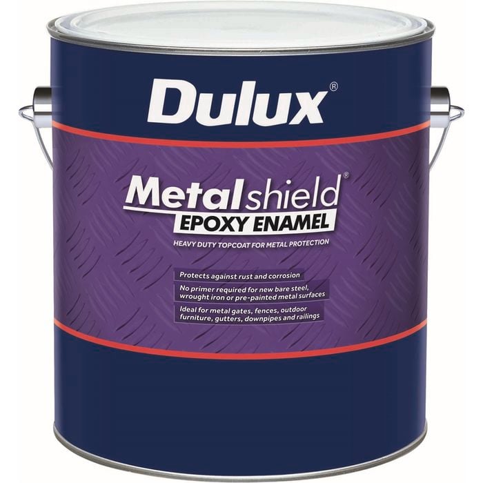 Dulux 4L Black Metalshield Topcoat Epoxy Enamel Satin Bunnings