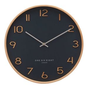 One Six Eight London Wallace Petrol Blue 30cm Silent Wall Clock