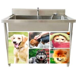 Dog Pet Grooming And Bath Tub  Stainless Steel   80 Cm Station