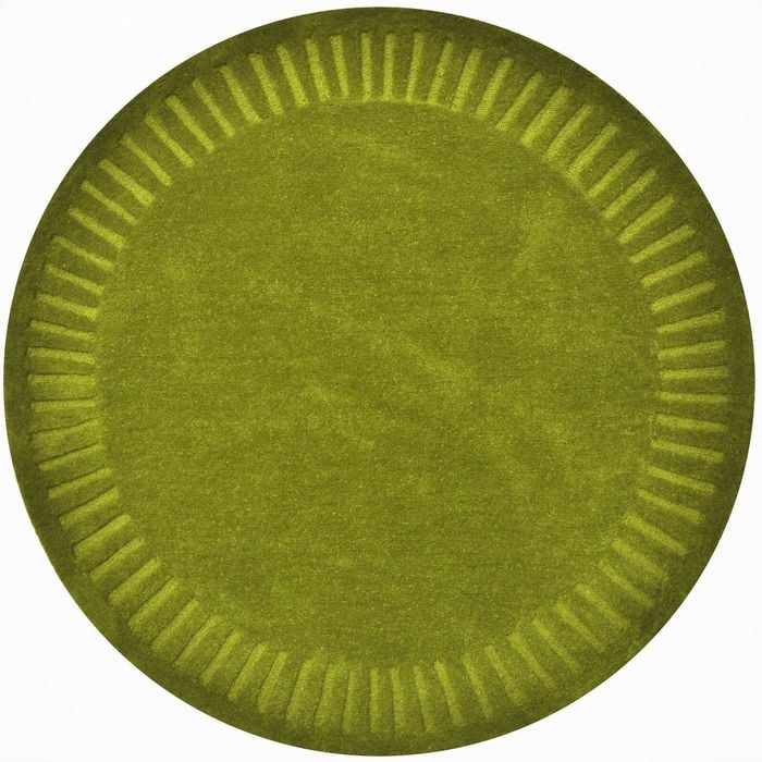 Handtufted Wool Rug-unique 6445-garden Green-160x160cm