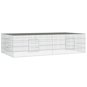 vidaXL 2-Panel Rabbit Cage Animal Hutch Pet Enclosure Playpen Galvanised Iron