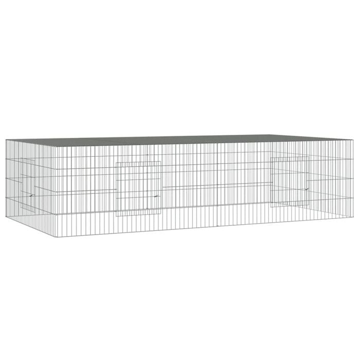 vidaXL 2-Panel Rabbit Cage Animal Hutch Pet Enclosure Playpen Galvanised Iron