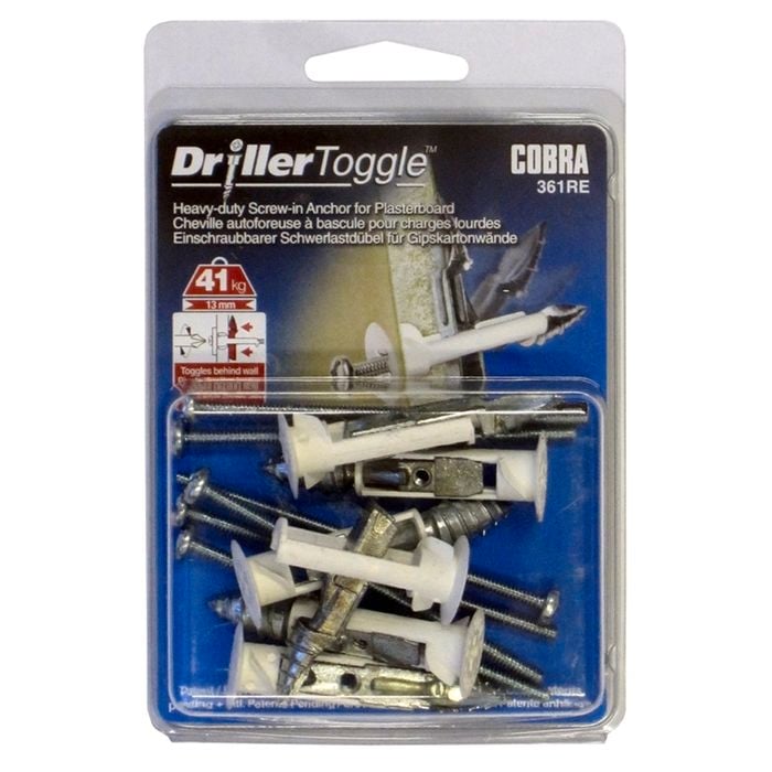 Cobra M4 x 75mm Plasterboard Driller Toggle - 6 Pack