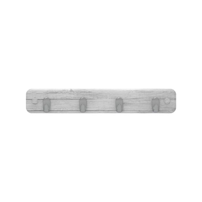 MODE 4 Brushed Nickel Hooks On White Wash Board Key Rack