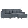 vidaXL 3-Seater Sofa with Footstool Couch Lounge Sofa Settee Dark Grey Velvet
