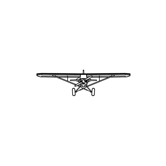 Ignite Laser CubCrafters Carbon Cub - Light Sport / Bush Aircraft Silhouette Metal Wall Art Coated Black 47 inch - 120 cm