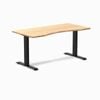 Desky Fixed Height Bamboo Ergo Edge Desk 150x75cm Matte Black Leg