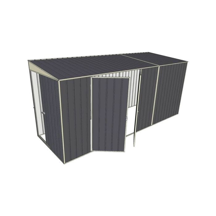 Build-a-Shed 1.5 x 4.5 x 2m Double Hinged Side Door Skillion Shed - Grey