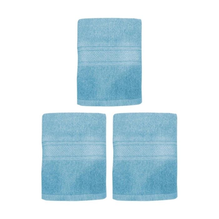 3PK Capri Soft Absorbent Bath Towel Bathroom Accessory 70x140cm Sky Blue