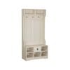 Maestro Furniture Lorrel Modern Hall Tree Coat Rack & Shoe Rack Storage Cabinet - Antique White