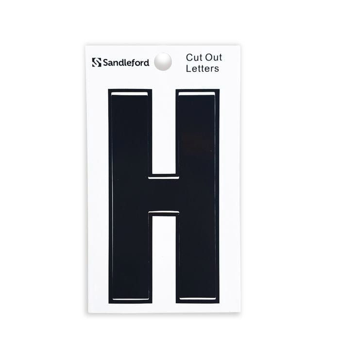 Sandleford 85mm Black Cut Out Self Adhesive House Letter H