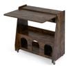 Costway Folding Computer Desk Wheel Convertible Drop Leaf Table Brown